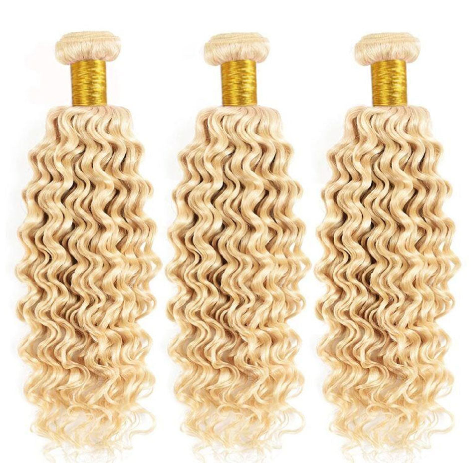 Goddess Platinum Blonde Deep Wave Bundles